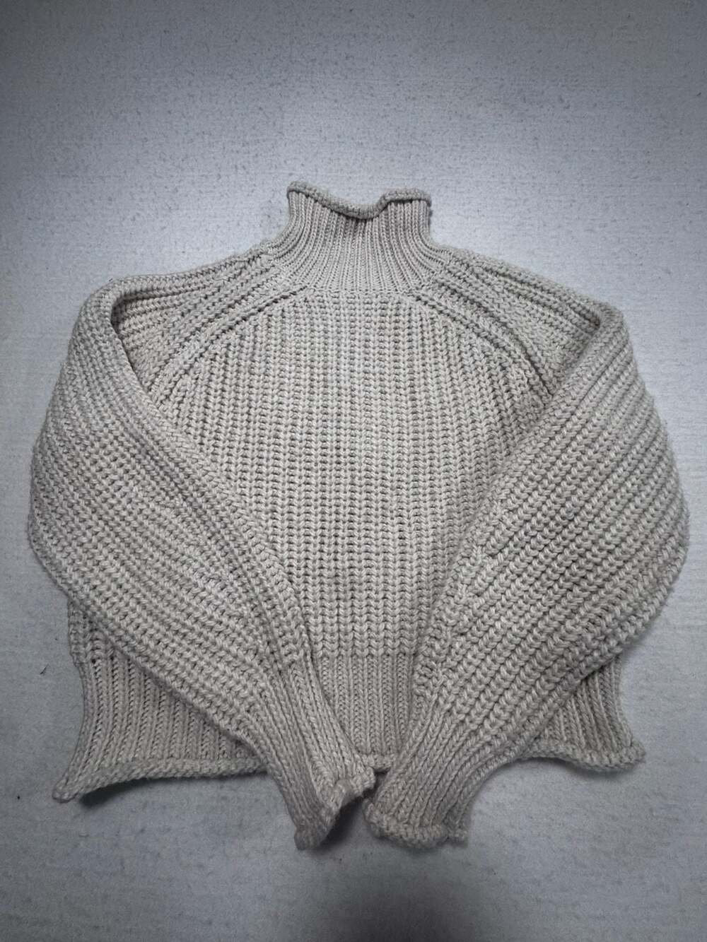 H&M Ribbed Turtleneck Sweater Size Small Light Khaki